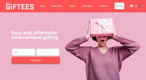 Screenshot of Giftees homepage